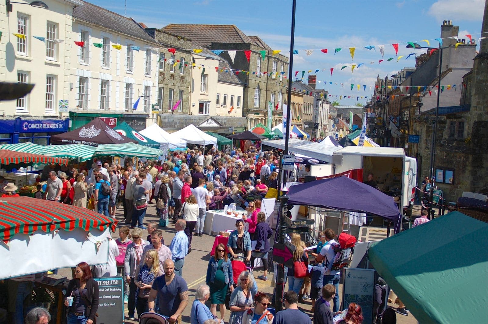 Aerial view of the Shaftesbury Food Festival